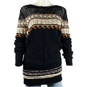 ETERNAL SUNSHINE 100% Cotton Mixed-Texture Long Sweater M/L